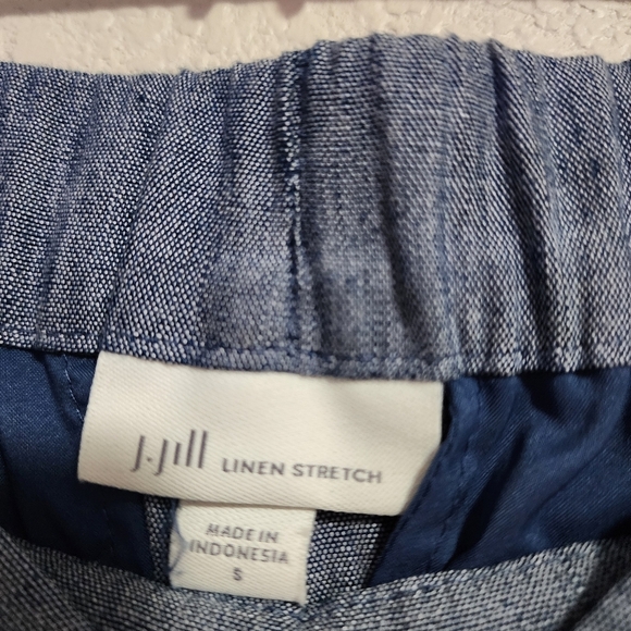 J.JILL stretch linen chambray pull on pant in blue size S - Picture 5 of 5